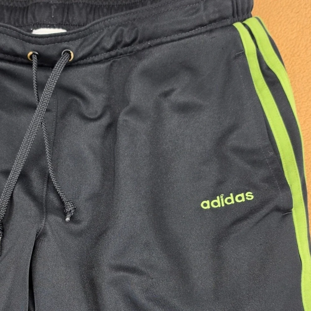 Adidas Track Pants Black Green 3 Stripe Y2K 446100 05/06 Mens M